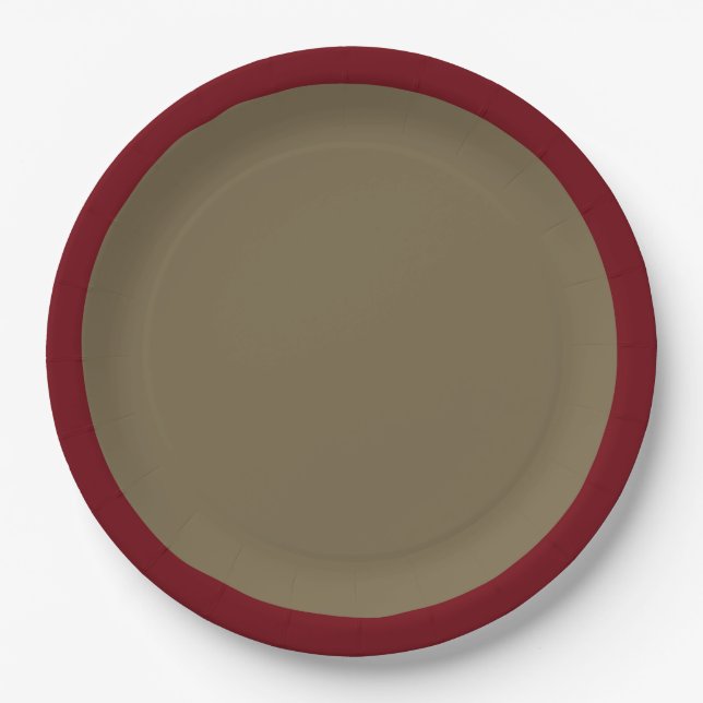Taupe Accent Colour Ready to Customize Paper Plate (Front)