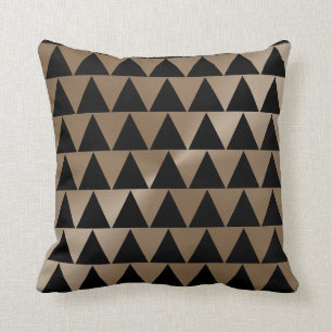 Taupe and Black Modern Pattern Throw Pillow