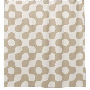 Taupe and Cream Bold Retro Geometric Dots