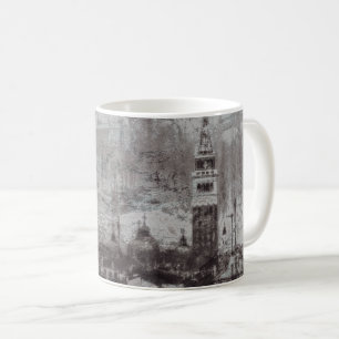 Taupe and Cyan Distressed Skyline Venice Italy Coffee Mug