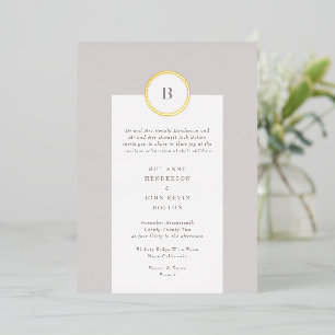 Taupe and Gold Circle Monogram Wedding