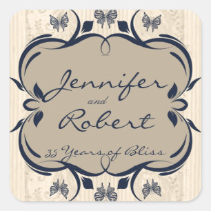 Taupe and Navy Royal Anniversary Envelope Seal