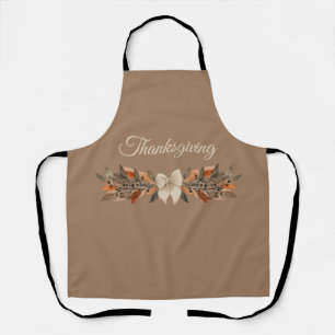 Taupe and Rust Thanksgiving Leaf Apron