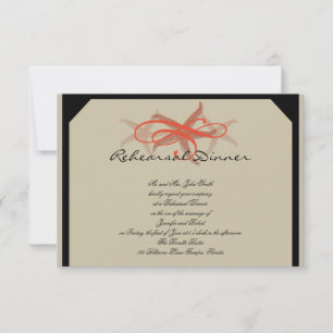 Taupe and Tangerine Seaside Wedding Rehearsal Invitation