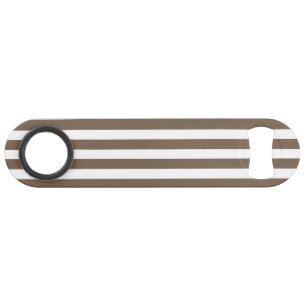 Taupe and white candy stripes bar key