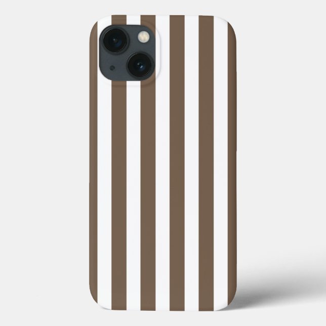 Taupe and white candy stripes Case-Mate iPhone cas Case-Mate iPhone Case (Back)