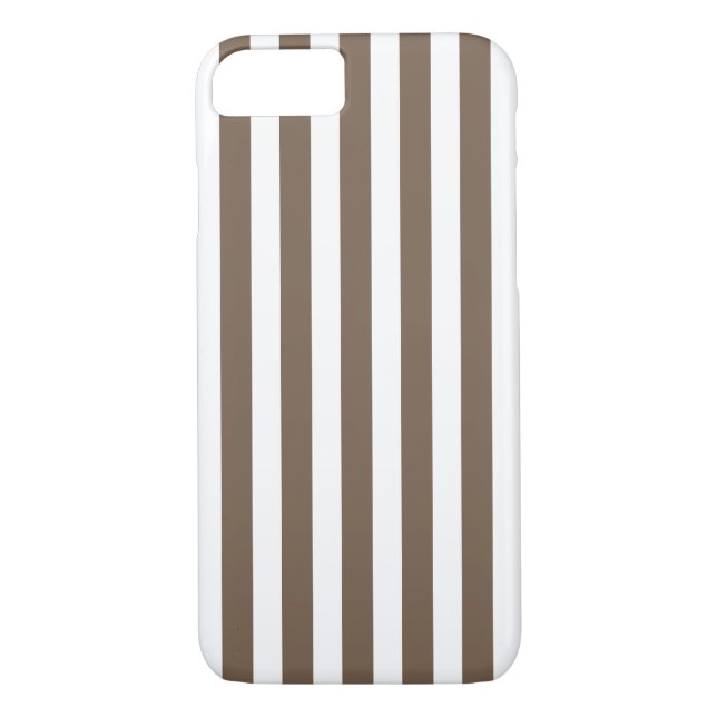 Taupe and white candy stripes Case-Mate iPhone case (Back)