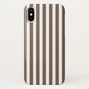 Taupe and white candy stripes Case-Mate iPhone case
