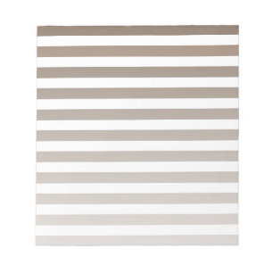 Taupe and white candy stripes notepad