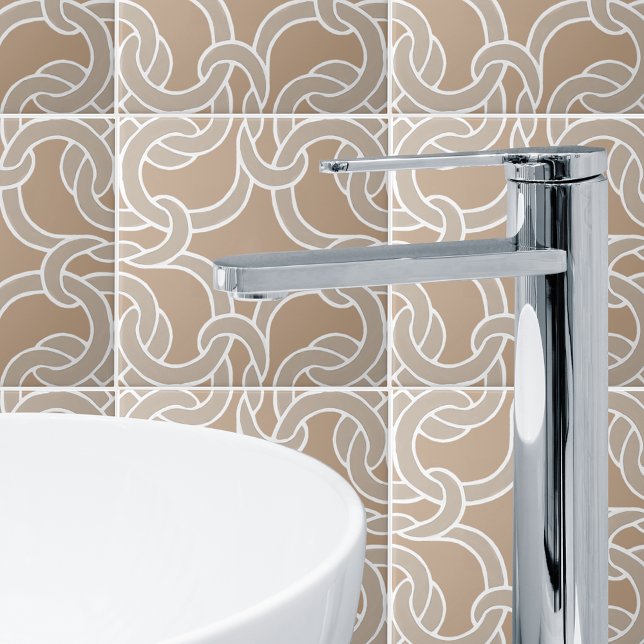  Taupe And White Celtic Knot Seamless Pattern Tile (Creator Uploaded)