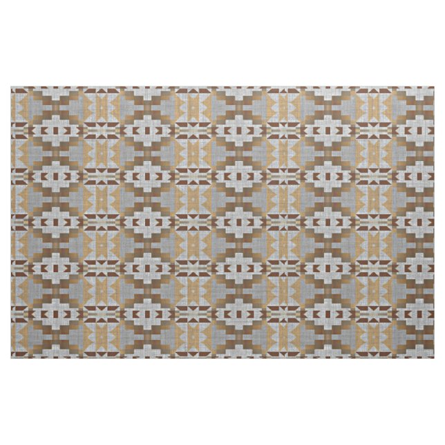 Taupe Beige Tan Dark Brown Grey Ethnic Look Fabric (Fat Quarter)