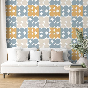 Taupe Beige Tan Grey White Circles Art Pattern Wallpaper