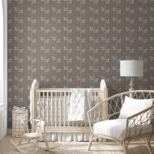 Taupe Botanical Vine Wallpaper