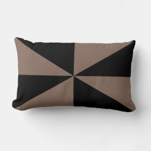 Taupe Brown and Black Pinwheel Lumbar Pillow