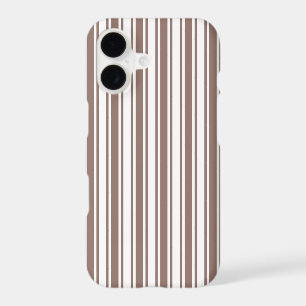 Taupe brown and white candy stripes