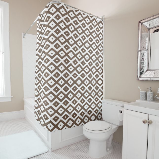 Taupe brown and white diamond pattern (In Situ)
