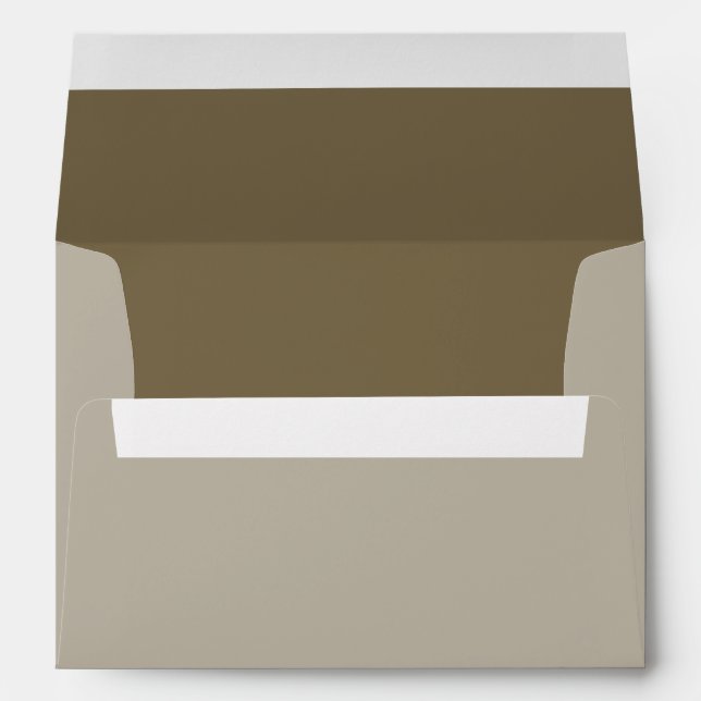 Taupe Brown Colour Background Customizable Envelopes (Back (Bottom))