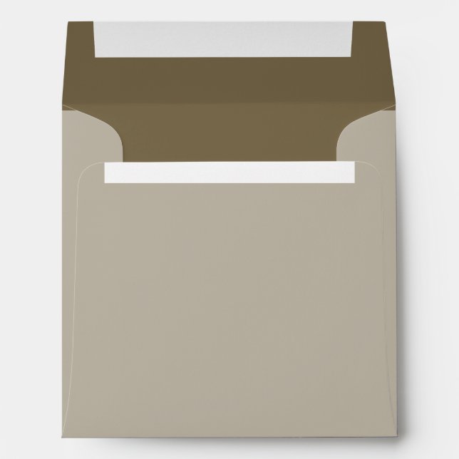 Taupe Brown Colour Background Customizable Envelopes (Back (Bottom))