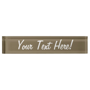 Taupe Brown Colour Background Customizable Nameplate