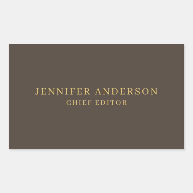 Taupe Brown & Gold Colour Professional Modern Plai Sticker (Front)