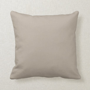 Taupe Brown Tan Solid Trend Colour Background Throw Pillow