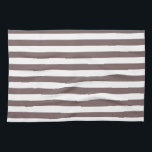 Taupe Brown & White Stripes; Striped Kitchen Towel<br><div class="desc">You will love this cool,  cute,  Taupe Brown & White Stripes; Striped  pattern design. Visit our store to see many more great gifts and fun party favours!  Thank you!</div>