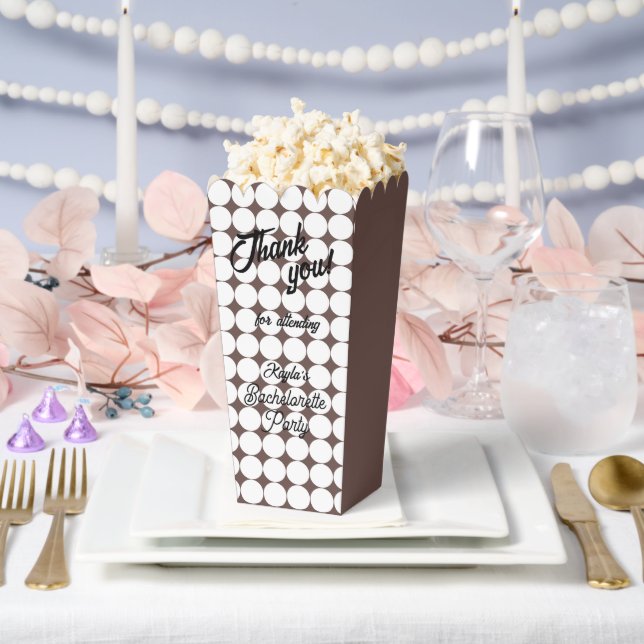 Taupe Circle Pattern Bachelorette Party Favor Box (Wedding)