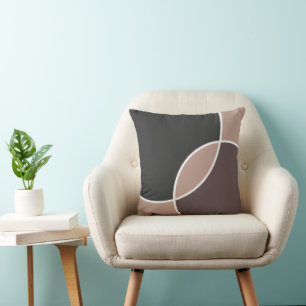 Taupe Circles  Throw Pillow