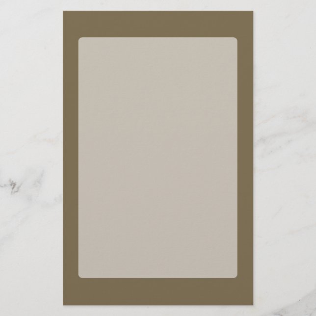 Taupe Coffee Colour Decor Customizable Stationery (Front)