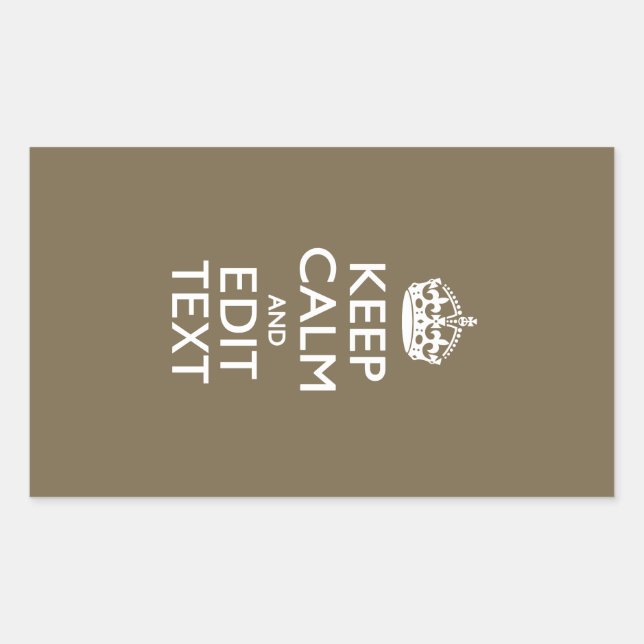 Taupe Coffee Decor Keep Calm And Your Text Easily Sticker (Front)