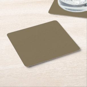 Taupe Colour Customize This! Square Paper Coaster