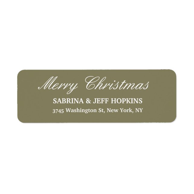 Taupe Colour Merry Christmas Message Family Sheet (Front)