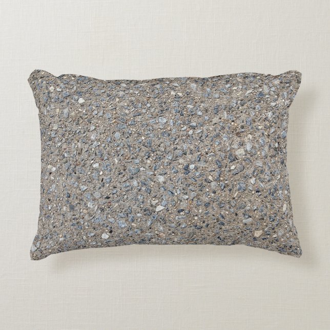 Taupe Concrete Cement Blue Aggregate Sidewalk Accent Pillow (Front)