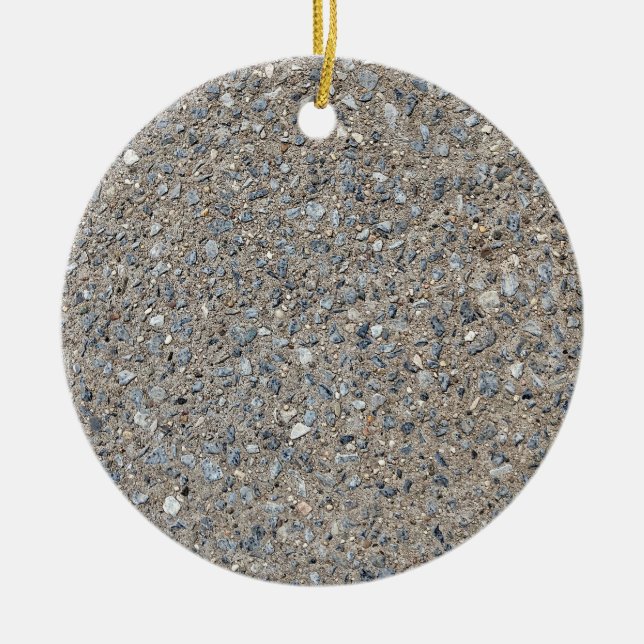Taupe Concrete Cement Blue Aggregate Sidewalk Ceramic Ornament (Front)