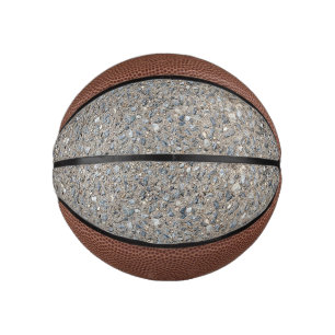 Taupe Concrete Cement Blue Aggregate Sidewalk Mini Basketball
