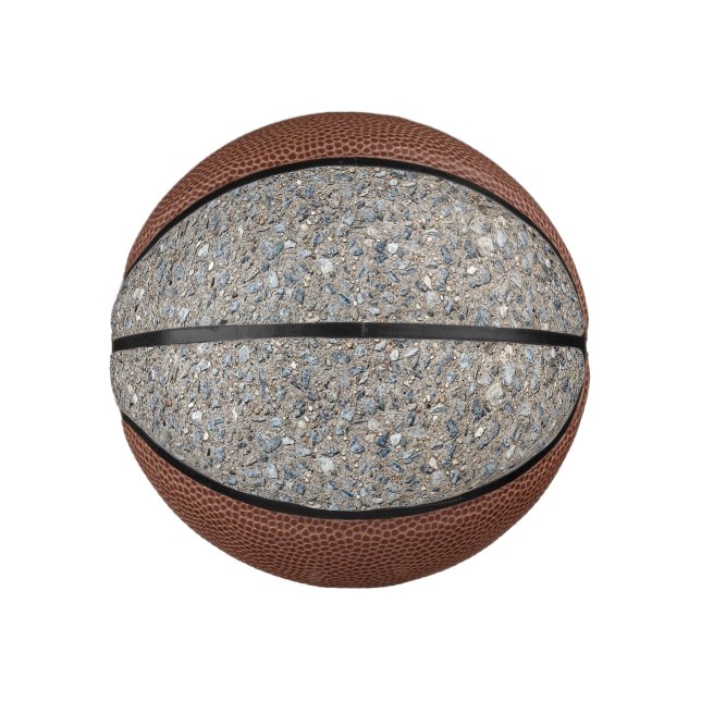 Taupe Concrete Cement Blue Aggregate Sidewalk Mini Basketball (Front)