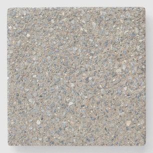 Taupe Concrete Cement Blue Aggregate Sidewalk Stone Coaster