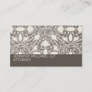 Taupe Damask Avocat Carte de visite