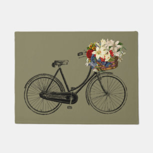 Taupe de tapis de porte de fleur de bicyclette de