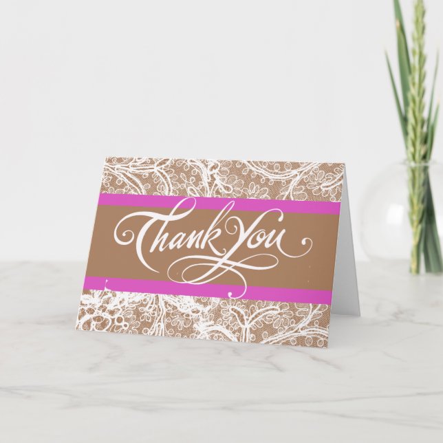 Taupe et Merci de Mariage de lavande (Devant)