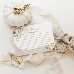 Taupe Floral Gender-Neutral Baby Shower Advice Enclosure Card
