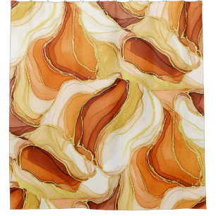 Taupe Gold Fluid Marble Stone Abstract