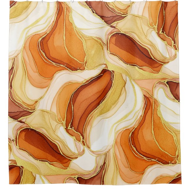 Taupe Gold Fluid Marble Stone Abstract (Front)