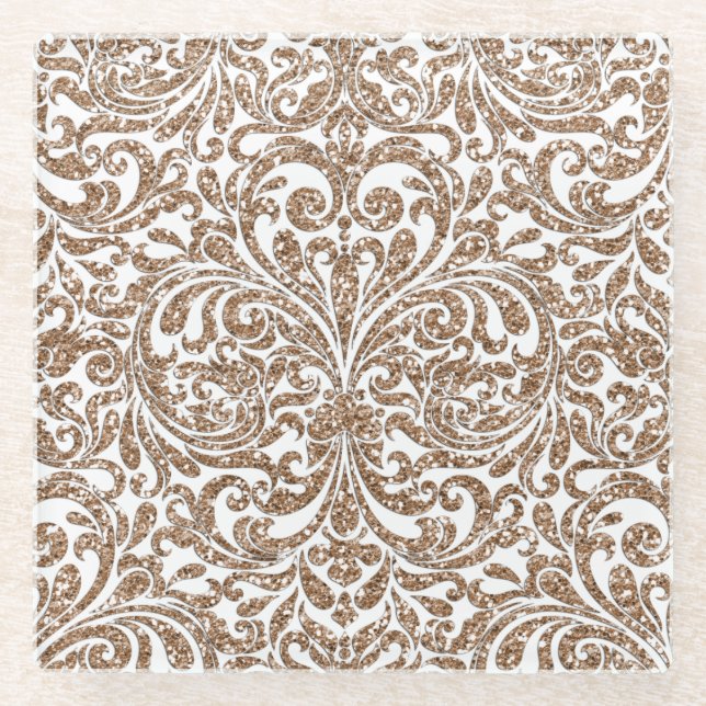 Taupe Gold Glitter Coasters (Front)