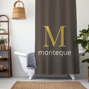 Taupe Gold Monogram Personalized Name Luxury Gift