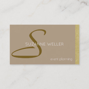 taupe & golden events profissional business card