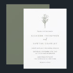 Taupe Green Minimalist Floral Bouquet Wedding Invitation<br><div class="desc">Elevate your wedding stationery with our customizable floral bouquet wedding invitation featuring an elegant minimalist line art design. This beautiful invitation showcases delicate florals designed in a timeless, simple style. The minimalist line art floral bouquet adds a touch of contemporary charm while maintaining a classic elegance. Perfect for couples seeking...</div>