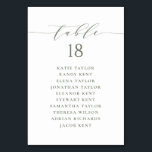 Taupe Green Minimalist Script Wedding Seating Plan Table Number<br><div class="desc">Add a touch of charm to your event with our customizable table seating cards, designed with delightful whimsical script. Perfect for weddings, parties, or any special gathering, these cards will help guide your guests to their seats in style. Customize each taupe green table seating card with guest names and table...</div>