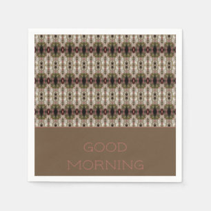 Taupe Grey And Pink Napkin