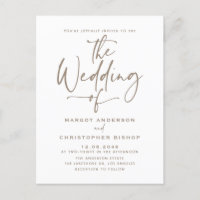 Taupe Hand Lettered Calligraphy Boho Wedding